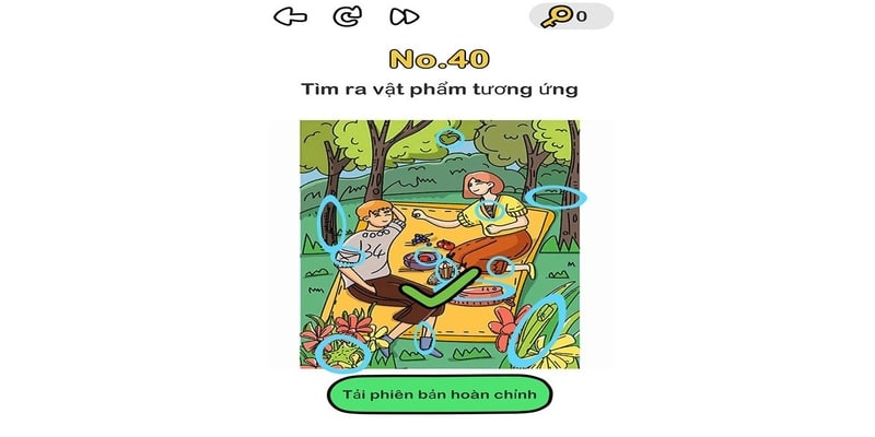 Đáp án Brain Out câu 40 được thực hiện giống như hình minh họa dưới đây