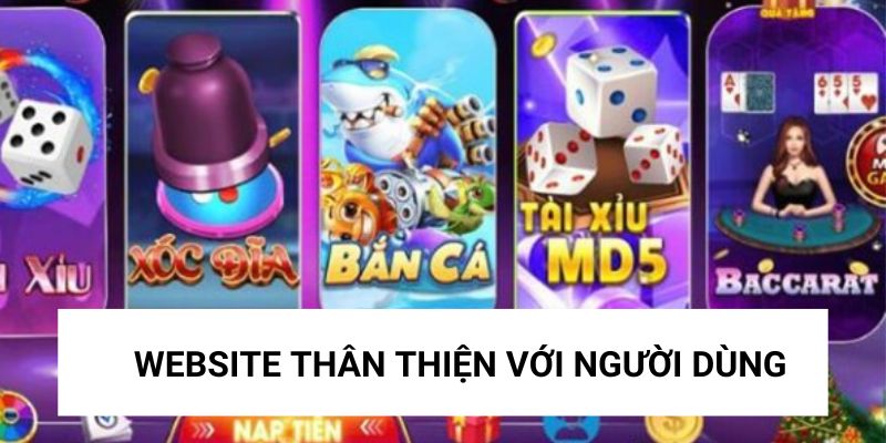 Giao diện game bài thân thiện với user